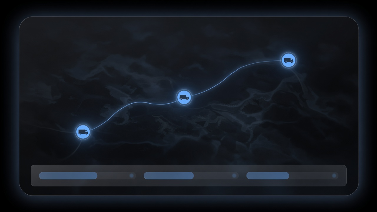When configured, live truck location and vehicle status sit on the same job board.